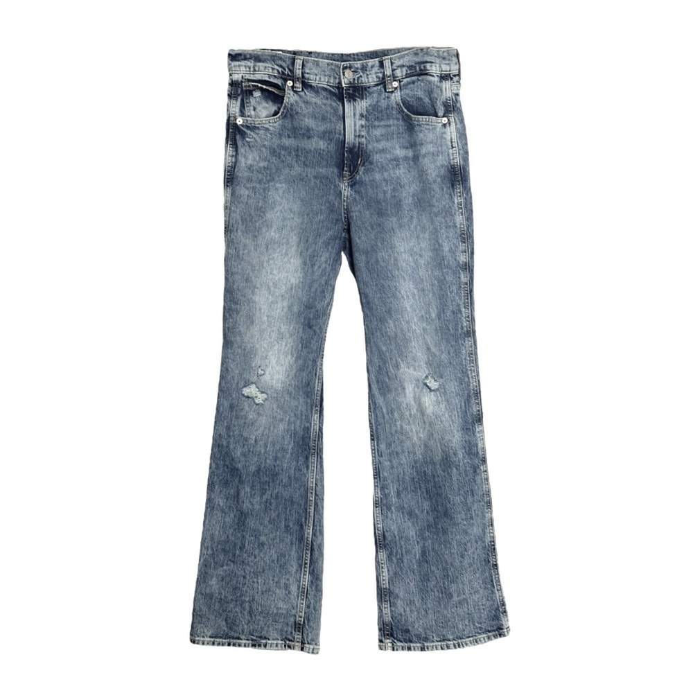 GAP 1969 Vintage Flare Jeans 30/10R High Rise Light Indigo Distressed Denim